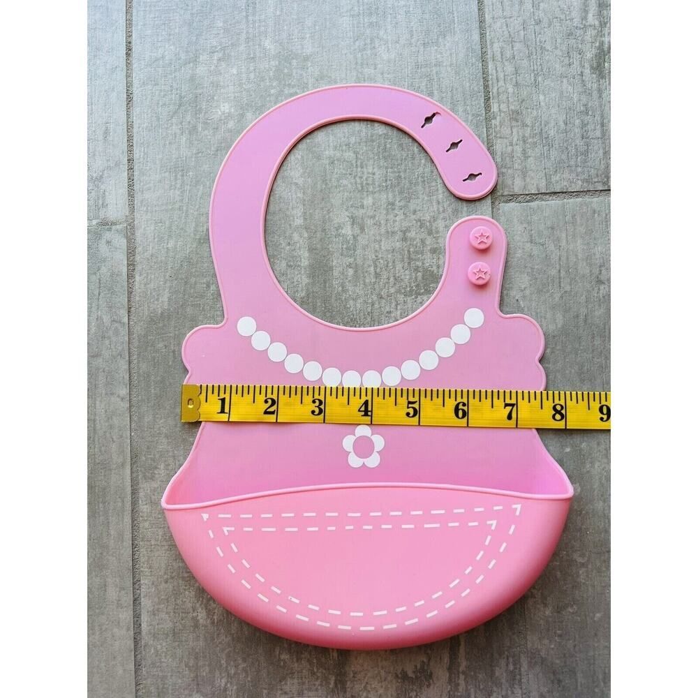 JJOVCE Girls Baby Feeding Roll Bib Waterproof Silicone Infant Easy Clean Up NEW - Picture 4 of 5